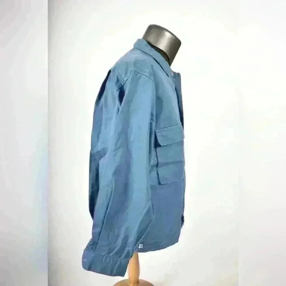 FW20 OBEY Aqua Deep Blue Boxy Fit Cotton Twill Jean Wilson  Denim Jacket Medium - Picture 5 of 10